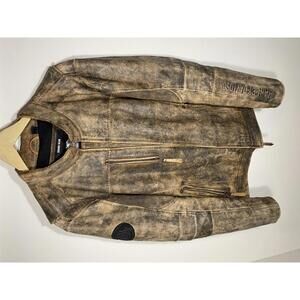 Harley-Davidson MotorClothes Distressed Leather Jacket Large